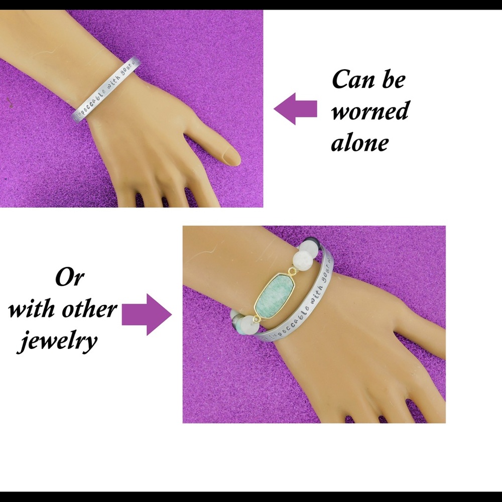 4 Stackable Inspirational Bracelets Set - Picture 4 of 5